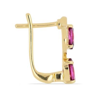 BUY NATURAL RHODOLITE GEMSTONE CLASSIC EARRINGS IN STERLING SILVER